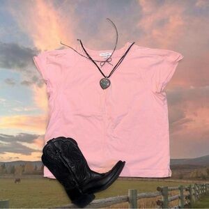 Pink Preppy Boxy Tee L